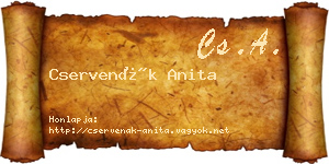 Cservenák Anita névjegykártya